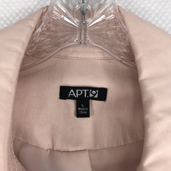 APT. 9 Powder Pink Double Breasted Trench Coat with Ruching Womens L - Picture 3 of 6